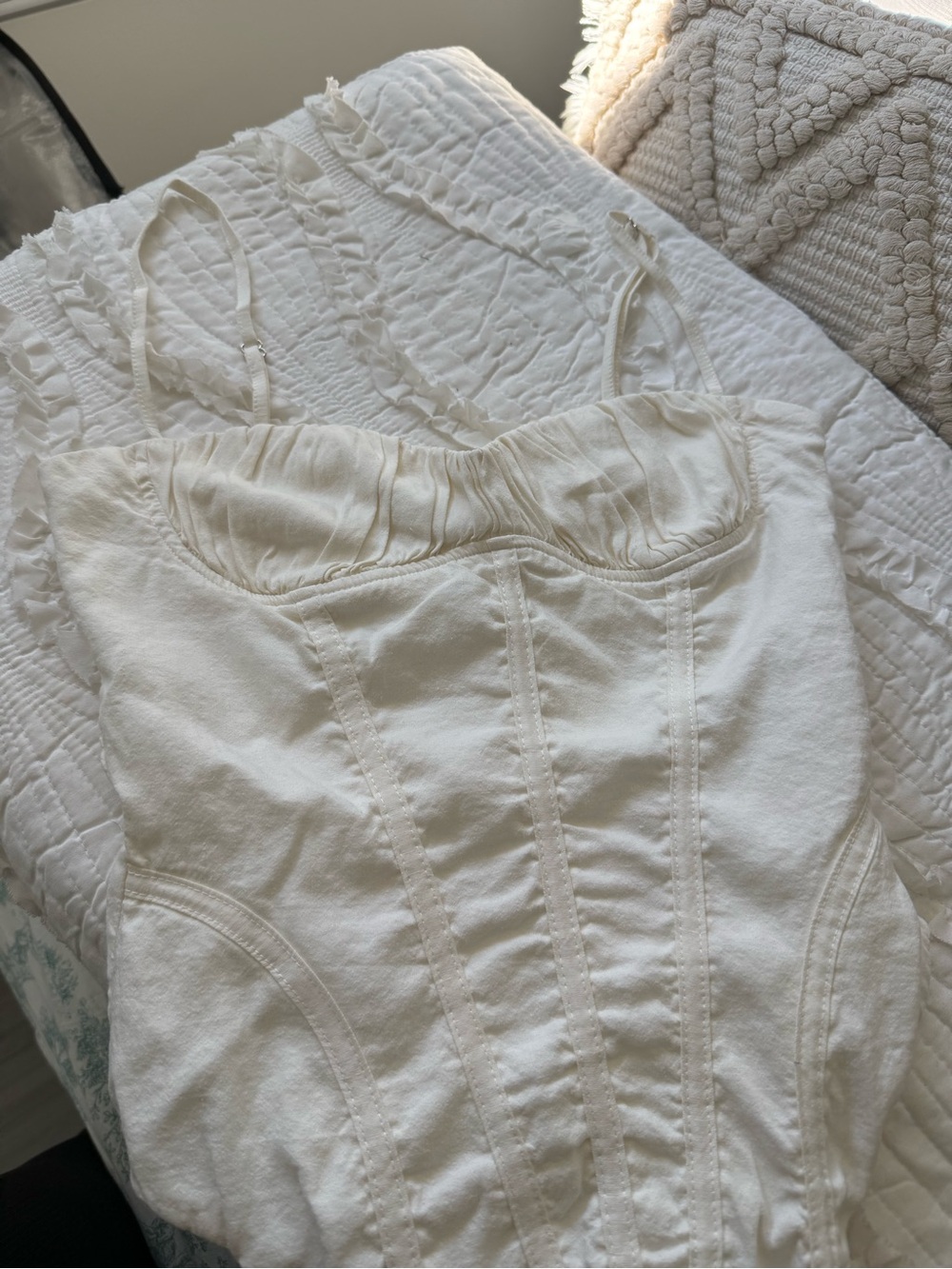 Zara Cream Corset-Style Slip Top